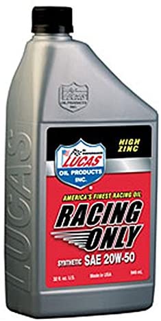 Lucas Oil 10615-6PK SAE 20W-50 Synthetic Racing Oil - 1 Quart Bottle, (Case of 6)