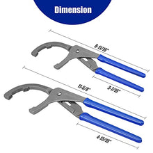 WORKPRO Juego de llaves y alicates de filtro de aceite, 2 piezas, 9 y 12 pulgadas, herramienta de extracción de filtro de aceite ajustable, para filtros de motor, automóviles y camiones