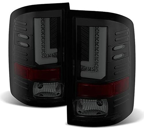 For 14-18 Sierra 1500 15-19 Sierra 2500HD 3500HD Black Smoke LED Light Tube Tail Lights Brake Lamps