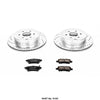 Power Stop K147 Rear Z23 Carbon Fiber Brake Pads with Drilled & Slotted Brake Rotors Kit