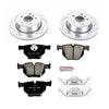 Power Stop K5984 Rear Z23 Carbon Fiber Brake Pads with Drilled & Slotted Brake Rotors Kit