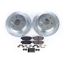 Power Stop K2083 Rear Z23 Carbon Fiber Brake Pads with Drilled & Slotted Brake Rotors Kit