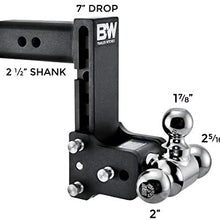 B&W Trailer Hitches Tow & Stow Receiver 1 7/8" x 2" x 2 5/16" with 2.5" Receiver - 7" Drop / 7.5" Rise Tri-Ball Hitch