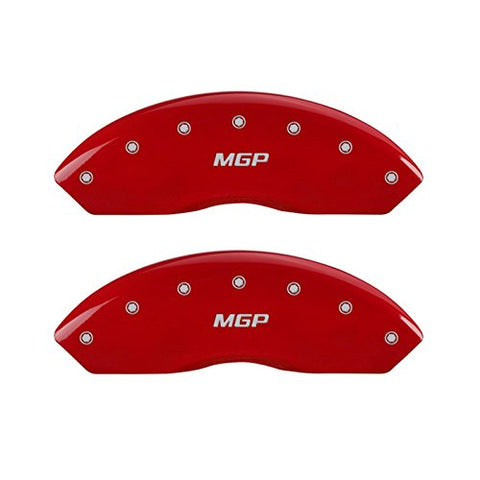 MGP Caliper Covers 16077SMGPRD 'MGP' Engraved Caliper Cover with Red Powder Coat Finish and Silver Characters, (Set of 4)
