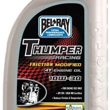 BEL-RAY FRICTION MODIFIED THUMPER RACING 4T 10W-30 (1L), Manufacturer: BEL-RAY, Manufacturer Part Number: 99210-B1LW-AD, Stock Photo - Actual parts may vary.