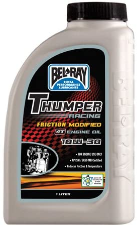 BEL-RAY FRICTION MODIFIED THUMPER RACING 4T 10W-30 (1L), Manufacturer: BEL-RAY, Manufacturer Part Number: 99210-B1LW-AD, Stock Photo - Actual parts may vary.