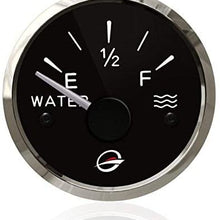 2" 52mm Electrical Water Tank Gauge - 12V Pure Liquid Meter 240-33 ohm Racing with Backlight Designed for Empty-Full Negative Ground Systems Includes a Resistor Change to 24V
