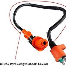 GY6 50cc Performance Racing Ignition Coil for GY6 125cc 150cc 250cc 4-Stroke Engine Scooter with 3 Electrode Spark Plug Scooter Moped Racing Cdi Box 6 Pin