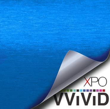 VViViD Metallic Blue Brushed Metal Vinyl Wrap Roll XPO Air Release Technology (6ft x 5ft (Hood, Roof or Trunk Wrap Kit))