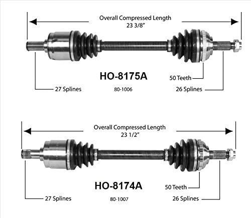 DTA DT1817581741 Front Driver and Passenger Side Premium CV Axles Fits 1990-1993 Acura Integra