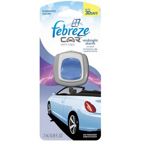 Febreze Car Vent Air Freshener, Midnight Storm, 0.06 Ounce (Pack of 8)