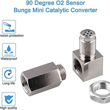 O2 Oxygen Sensor M18X1.5 Socket 90 Degree Real Mini Catalytic Converter With CEL Check Engine Light Bungs,Stainless Steel