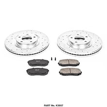 Power Stop K3057 Front Z23 Carbon Fiber Brake Pads with Drilled & Slotted Brake Rotors Kit