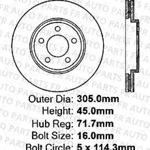 (Front+Rear Kit)(High-End) 4 Cross-Drilled Disc Brake Rotors + 8 Ceramic Pads(Fits:- Ford Mercury)(5lug)