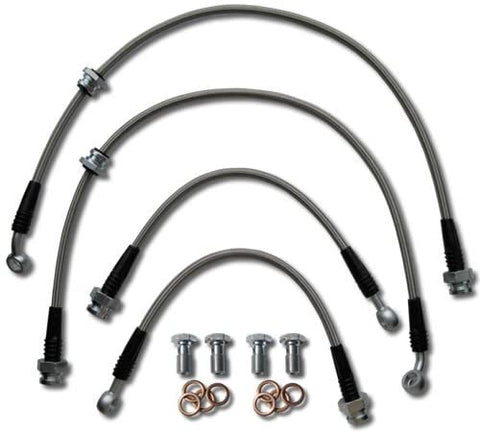 Techna-Fit Stainless Steel Brake Line Kit for Chevy - Red - COR-1200RD