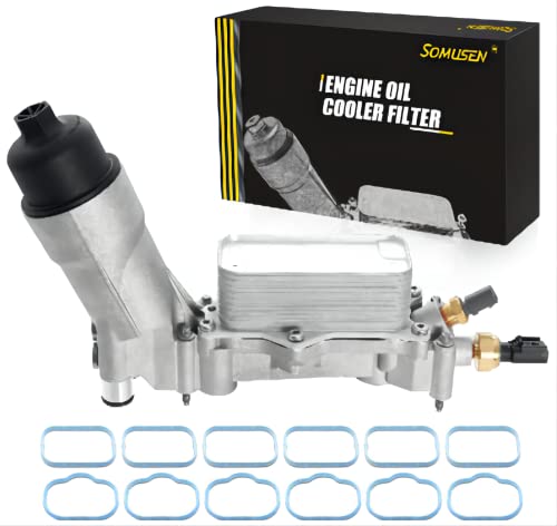 926-959 Engine Oil Filter Housing with Oil Cooler Sensors and Gaskets Upgraded Aluminum Kit Compatible with Chrysler 200 300, Dodge Charger Challenger Journey, Wrangler, Ram ProMaster 3.6L 6Cyl