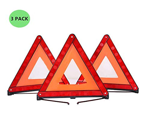 ATP Triangle Warning Frame Triangle Emergency Warning Triangle Reflector Safety Triangle Kit 3 Pack