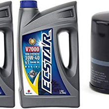 Suzuki ECSTAR V7000 10W-40 Marine 4-Stroke Engine Oil, 2 Gal with 16510-82703 Oil Filter