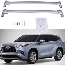 n\a Silver Cross Bars Fit for 2020 2021 Toyota Highlander XLE & Limited & Platinum (with Side Rails)