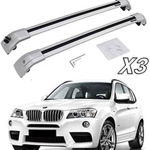 Titopena Silver Car Roof Rack Cross Bars fit for BMW X3 F25 2011-2017 Aluminum Cross Bar Replacement for Rooftop Cargo Carrier Bag Luggage Kayak Canoe Bike Snowboard Skiboard