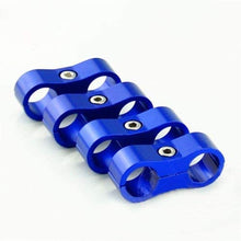 4pcs Blue Braided Hose Separator Clamp Fitting Adapter Bracket AN6 AN8 AN10 AN12 (AN12-24mm)