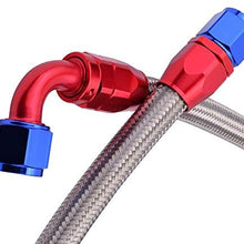 evil energy AN10 Braided Oil Fuel Hose Line Kits 1.2Meter Hose Line With Installed 0 90 Degree Swivel Hose End Fitting