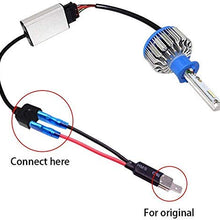 Foonee 2pc H1 LED Headlight Replacement Male Plug Single Diode Converter Wiring Connecting Lines for LED Headlights Bulb Conversion (H1 H3 Converter Wiring)