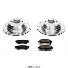 Power Stop K2050 Rear Z23 Carbon Fiber Brake Pads with Drilled & Slotted Brake Rotors Kit