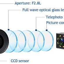 aSATAH 12 LED Car Rear View Camera for BMW 3 E46 E90 E91 E92 5 E39 E60 E61 X5 E53 E70 & Vehicle Camera Waterproof and Shockproof Reversing Backup Camera (12 LED)