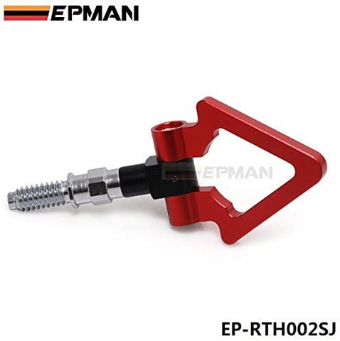 EPMAN Racing Billet Aluminum Triangle Ring Tow Hook Front Rear For BMW European Car Trailer (Red)