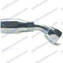 Pacific Customs An #6 45 Degree Steel Hose End Fitting For Cloth Braided Hose On Power Steering Lines
