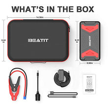 BEATIT QDSP 2200Amp Peak 12V car Jump Starter (Up to 10.0L Gas and 10.0LDiesel Engine) 21,000mAh power bank With 100W 110V portable power station inverter for Outdoor Adventure Load Trip Camping Emerg