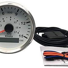 ELING Marine GPS Speedometer 0-15Knots 0-17MPH Speed Gauge with Course for Boat Yacht Vessels with Backlight 3-3/8'' (85mm) 12V/24V (LED Shows Course not Odometer)