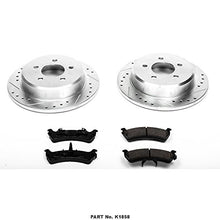 Power Stop K1858 Rear Z23 Carbon Fiber Brake Pads with Drilled & Slotted Brake Rotors Kit