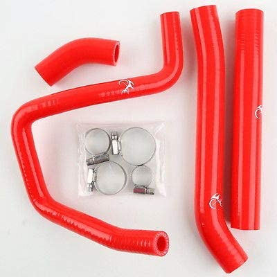 SANAZO- Motorcycle Silicone Radiator Cooler Hose W/Clamps For Honda Trx 700 Xx 2006-2009 07 08 4 Colors (Red)