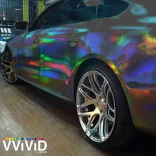 VViViD Black Holographic Chrome Vinyl Wrap Rainbow Finish Roll DIY Air-Release Adhesive Film (1ft x 5ft)