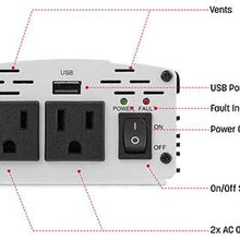 Wagan 3716 500W Slim Line AC to DC Inverter 500W TrueRated 1000W Surge Power Inverter