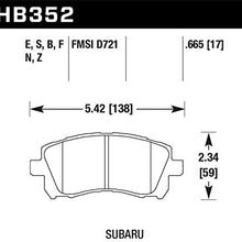 Hawk Performance HB352F.665 HPS Performance Ceramic Brake Pad