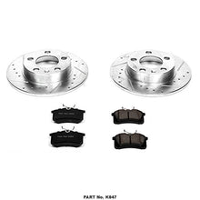 Power Stop K847 Rear Z23 Carbon Fiber Brake Pads with Drilled & Slotted Brake Rotors Kit