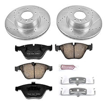 Power Stop K6070 Front Z23 Carbon Fiber Brake Pads with Drilled & Slotted Brake Rotors Kit