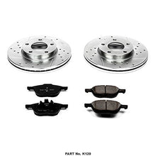 Power Stop K120 Front Z23 Carbon Fiber Brake Pads with Drilled & Slotted Brake Rotors Kit