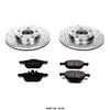 Power Stop K120 Front Z23 Carbon Fiber Brake Pads with Drilled & Slotted Brake Rotors Kit