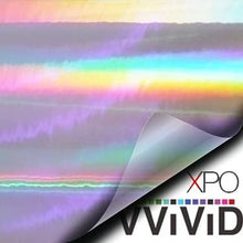 VViViD Silver Holographic Vinyl Wrap Rainbow Finish Roll DIY Air-Release Adhesive Film (6ft x 5ft)