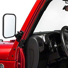 Door Off Mirror for Jeep Wrangler TJ JK 4x4 Off-road Morror Rectangular Mirrors Quick Release Side View Mirror, 2 Pack