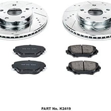 Power Stop K2419 Front Brake Kit with Drilled/Slotted Brake Rotors and Z23 Evolution Ceramic Brake Pads