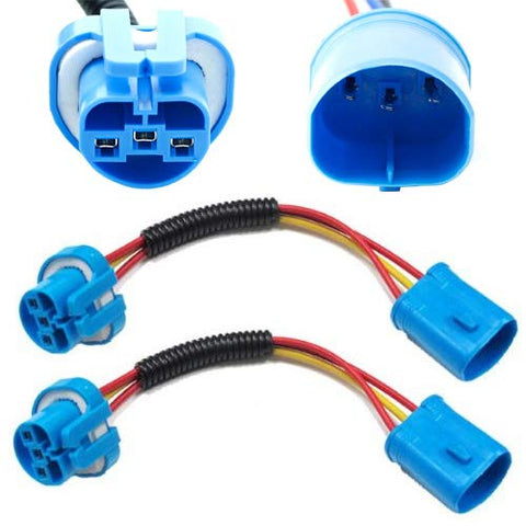 iJDMTOY (2) 9007 9004 Extension Wire Harness Sockets Compatible With Headlights, Fog Lights Retrofit Work Use