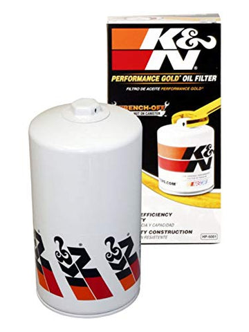 K&N Filtro de aceite de alta calidad: protege tu motor: compatible con Ford Select 1994-2003 (Club Wagon, Super Duty, E350, E450, E550, Excursion, F59, F250, F350, F450, F550, Econoline, Stripped), HP-6001