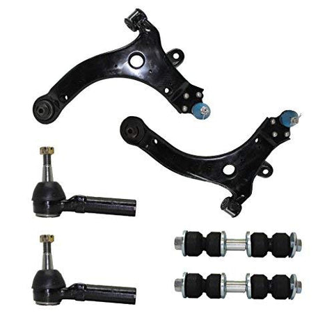 Detroit Axle - Complete 6-Piece Front Suspension Kit - 10-Year Warranty Both (2) Front Lower Control Arms & Ball Joint, Both (2) Outer Tie Rod Ends, Both (2) Front Sway Bar Links…