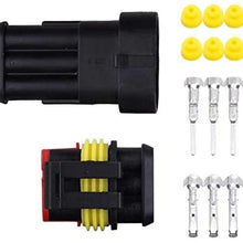 Automotive waterproof connector, 3-core plug automobile wire connector, used for automobile, truck, motorcycle, ship and other wire connection. (10 pairs)