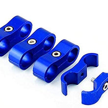 4pcs Blue Braided Hose Separator Clamp Fitting Adapter Bracket AN6 AN8 AN10 AN12 (AN12-24mm)